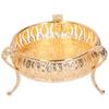 Obstschalen Zinklegierung Obstserviertablett Rund Gold Dekoratives Serviertablett Retro Metall Snacktablett Restaurant Servieren