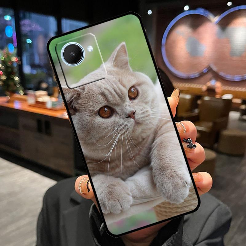 British Shorthair Cat Case For Realme 11 Pro Plus 15 14 13 12 GT7 Pro GT6 C55 C51 C53 C35 C33 C61 C65 C67 C71 C75
