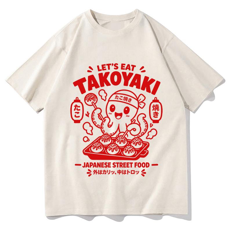 Japan Osaka Dotonbori T-Shirts Mode Herren Damen Lustig Takoyaki Osaka Betrunkener Oktopus T-Shirt Übergroß Vintage Baumwoll-T-Shirts