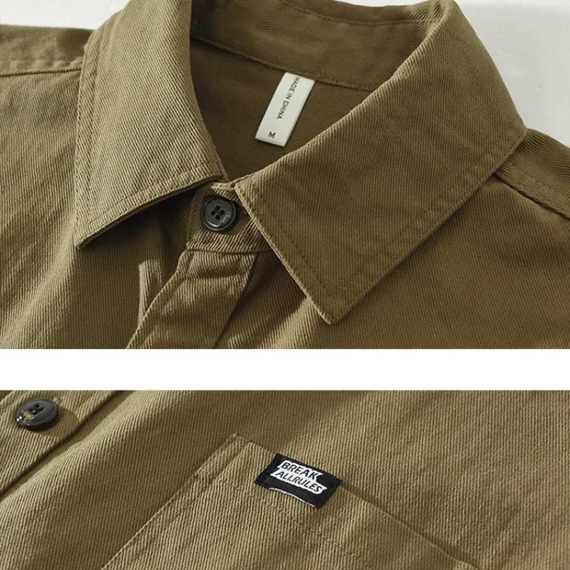 Japanese Style Cargo Shirt Men Spring and Summer Long Sleeve Casual Shirts Cotton Pockets Soft and Comfortable Loose Top Youth Popular Men Clothing