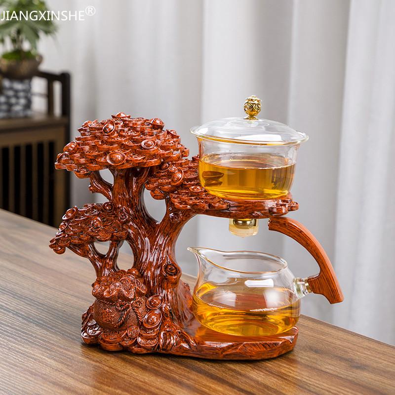 Creative Automatic Teapot Tea Infuser Magnetic Water Diversion Heat-resistant Kungfu Tea Drinking Chinese Glass Tea Set