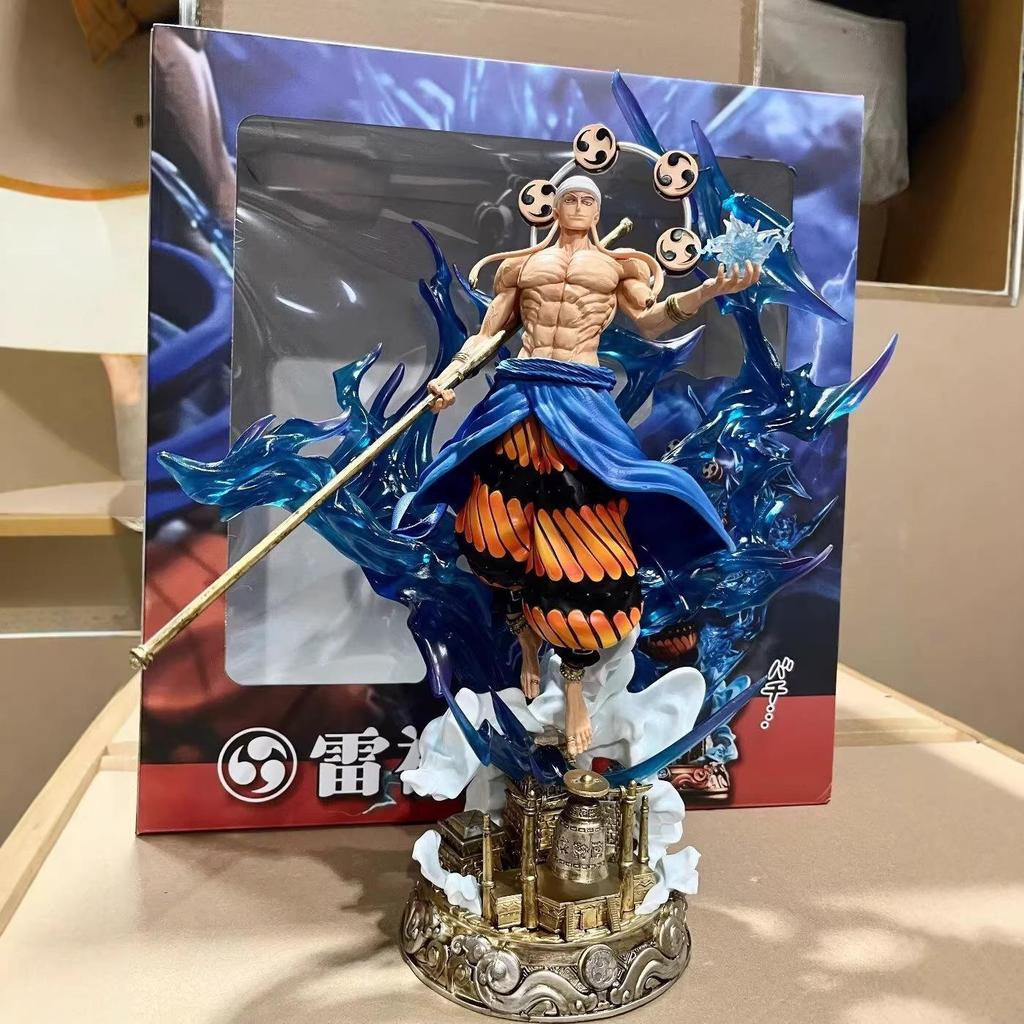 Enel Generic Thunder God Light Up Double Sculpt Anime Action Figure Statue Desktop Decoration For Anime Fans For Kids Adults Children's Birthday Gift