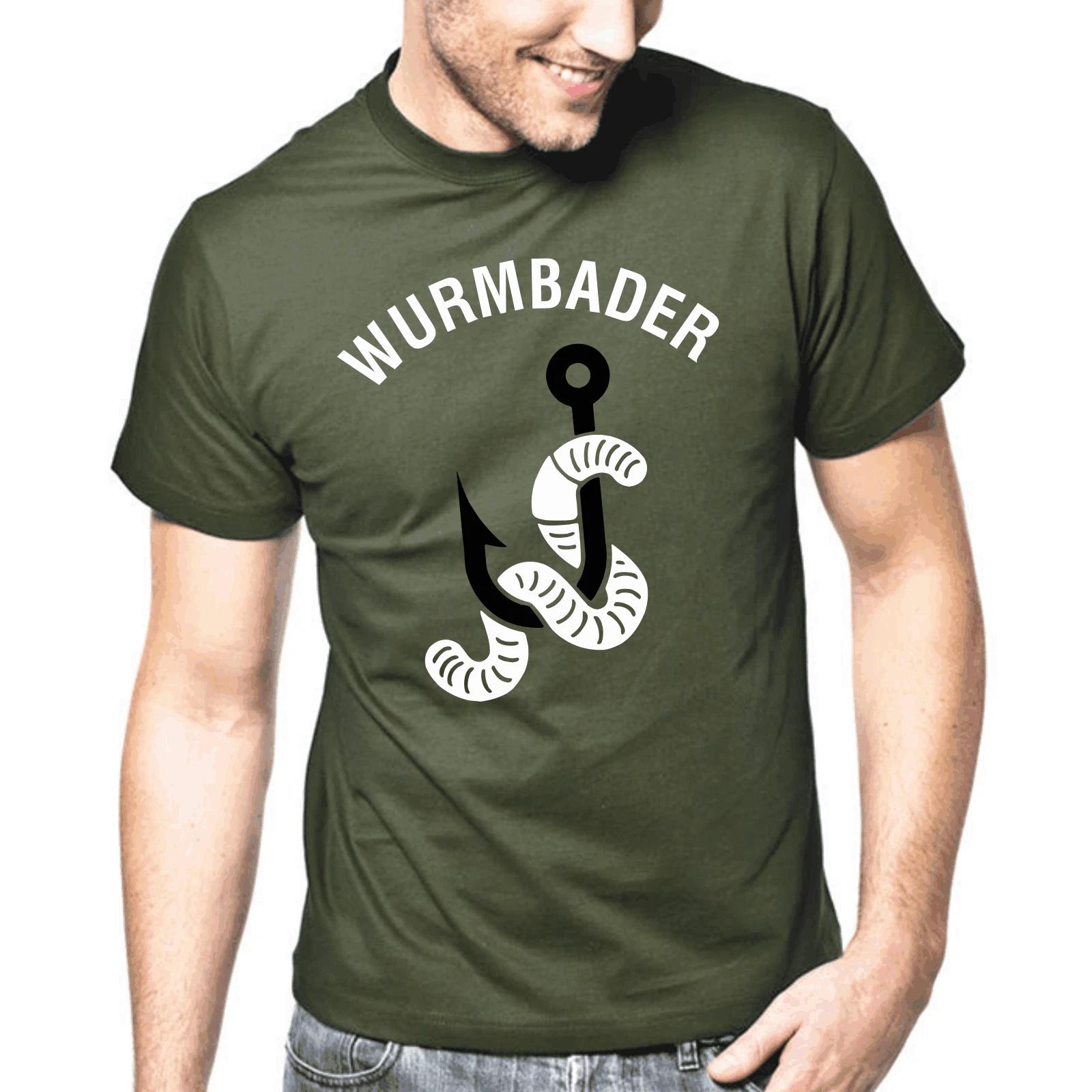 Men s and Women s T-shirts Wurmbader Fishing Patter Gift Funny Fun Comedy Fun Slogan S