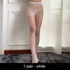 Cintura alta através da meia-calça Crotchless Dois lados abrem meias de meia-calça de virilha
