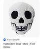 40CM Skull Shaped Plush Pillow Soft Stuffed Cushion Decorative Halloween Skull Head Plush Toy for Home Office Car Sofa