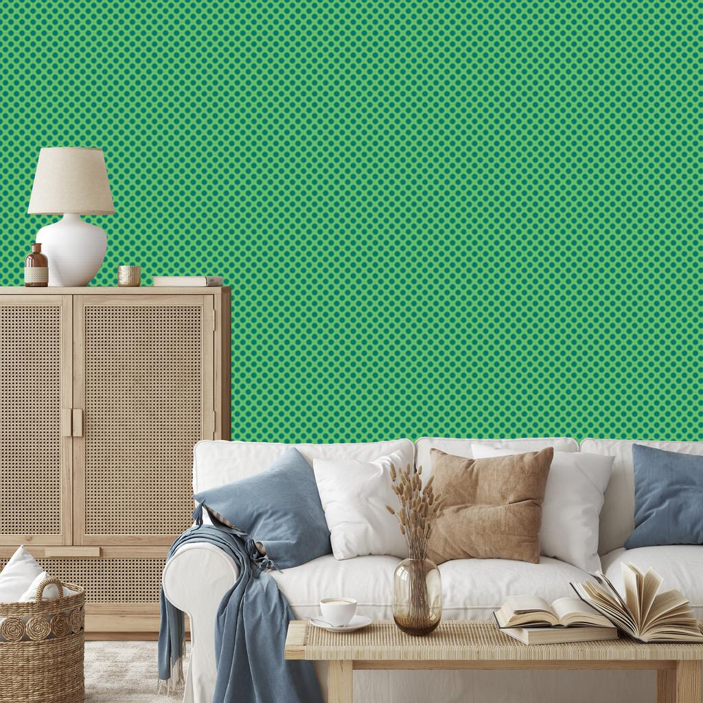 Green Dots Wallpaper, Green Background for Living Room and Bedroom 50x1000