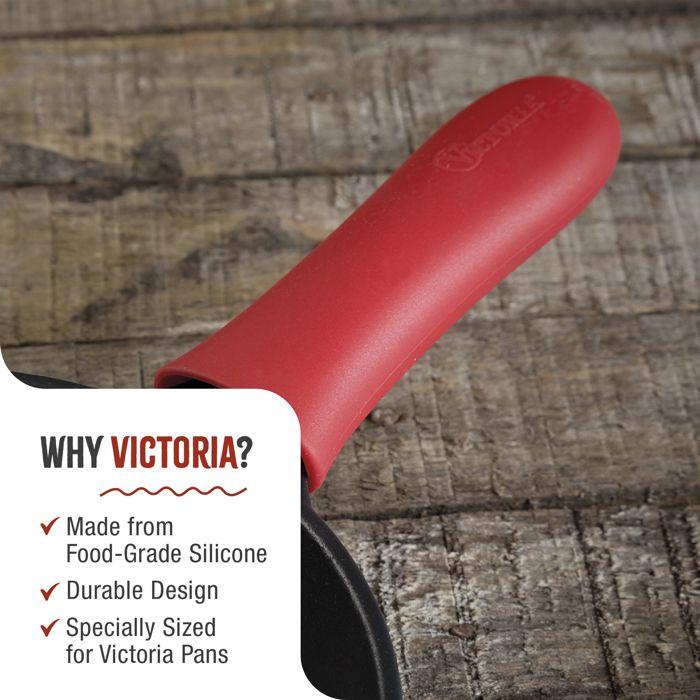 Support de Poignée Protection en Silicone pour Poêles à Frire en Fonte Ø 16-20cm Victoria 35624 Rouge