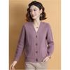 Women's Autumn Loose and Thick Knitted Cardigan, Middle-aged Mother's Simple and Elegant Sweater Jacket