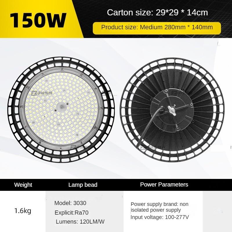 100W/150W/200W Swimming Pool Indoor High Brightness LED Ceiling Light UFO Industrial Mining Light Workshop Waterproof Lighting Lamp