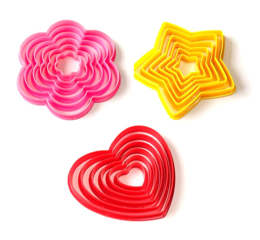 3D Christmas Tree Cookie Mold Star Heart Shape Plum Biscuit Cutter Mold Fondant Cake Decorating Mould Kitchen Baking DIY Tools