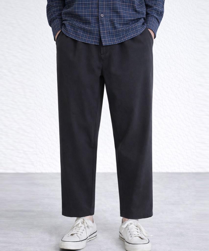 Jikeulib Elastic Waist Wrinkle-Free Baggy Fit Wide Slacks