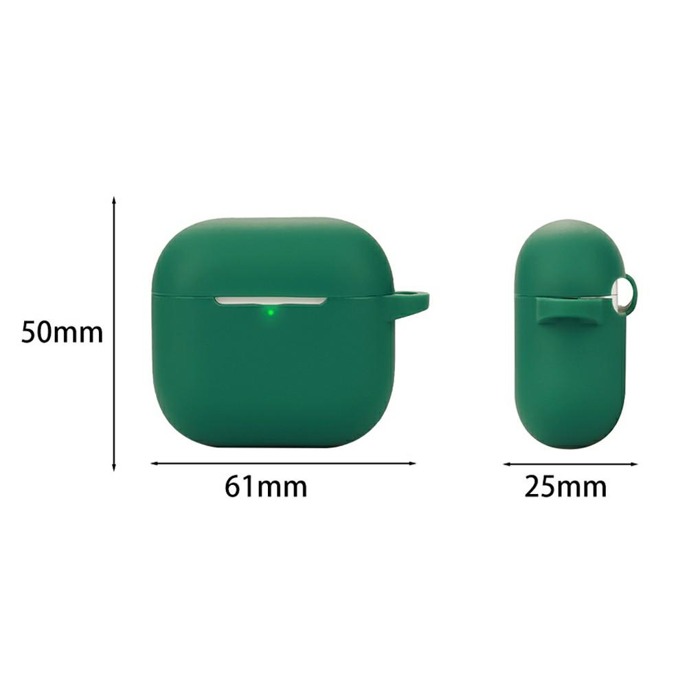 For AirPods 4 Silicone Case Bluetooth-Compatible Earphones Protective Cover with Anti-Lost Buckle + Cleaning Brush