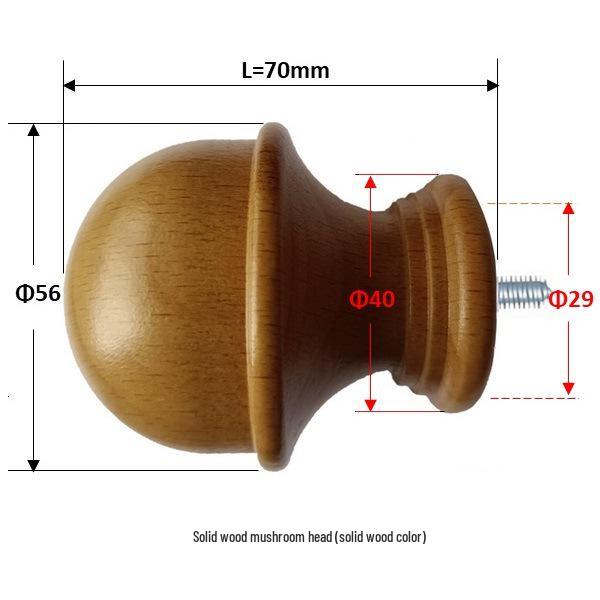 Solid Wood Curtain Rod and Track Accessories: Single/Double Bracket, Base, Decorative Head