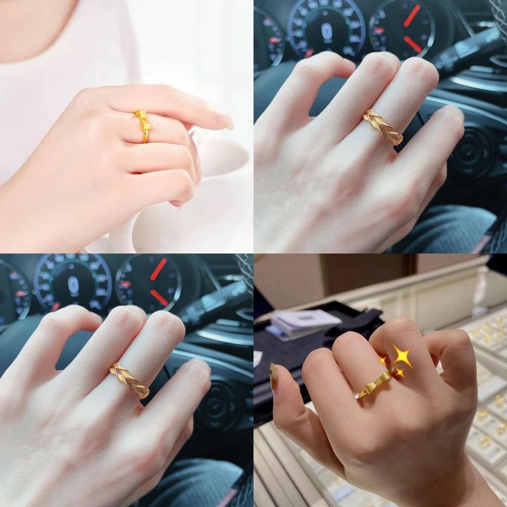 Stylish Adjustable Wheat Spike And Bowknot Brass Gold Plated Ring For Women