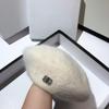 Autumn and Winter Women Beret Angola Rabbit Fur Beret Female Warm Octagonal Hat Fashion Painter Hat  High-quality Cap