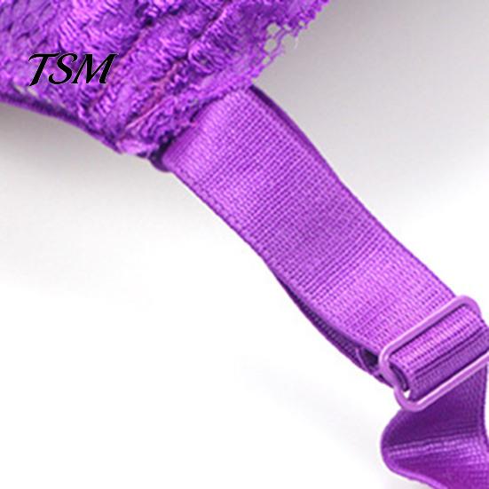 Thin Mold Cup Bra Women's Plus Size Push Up Sexy Floral Lace Full Gathering Effect Coverage Underwired Padded Supportive Everyday for Heavy