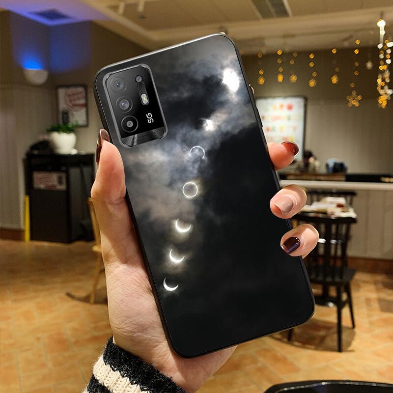 Moon Stars Space Astronaut Phone Case for OPPO A54 A74 A94 A53S A9 A5 A15 A16 A91 A96 A76 Reno8 8Pro Reno2 Z