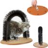 Cat Scratcher Arch Cat Scratching Post Board with Brush Interactive Boredom Cat Scratching Arch Toy Kitten Grooming Tool