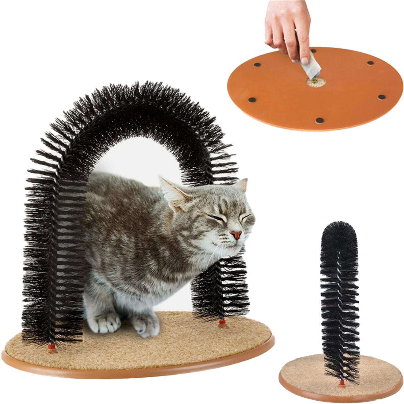 Cats Scratching Arch Cat Massage Scratcher with Brush Scratching Post Stress Relief Pet Scratch Toy Furniture Protector multicolore