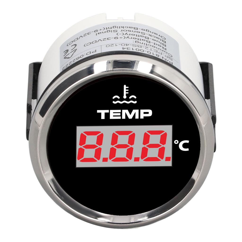 52mm 0‑120 Celsius  Digital Water Temperature Gauge Temp Meter IP67 Waterproof Red Backlit for Car RV Truck Boat