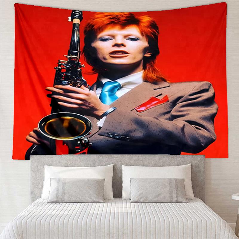 David Bowie Print Tapestry, Backdrop, Easy Setup, Ideal for Bedroom, Office & Living Room, with Aesthetic Wall Hanging Decor.