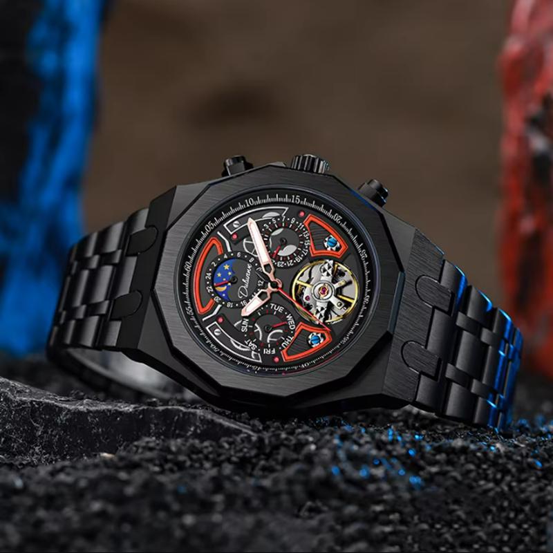 Men Mechanical Wristwatch Automatic Man Luxury Moon Phase Watches Male Casual Waterproof Business Luminous Clock