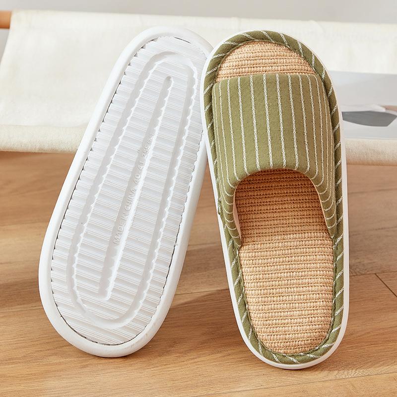 

Весенние льняные тапочки домашние четыре сезона домашние хлопково-льняные комнатные нескользящие напольные дышащие льняные тапочки весна и осень 44-45 (suitable for sizes 44-45) зелёный