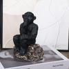 1 Stück Harzfiguren, Denker Schimpansen Abstraktes Ornament, Skulptur für Heim-, Büro-, Bücherregal-, Schreibtischdeko