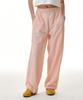 Mucent Signature Embroidered Crinkly Nylon String Wide Pants (Black, Light Khaki, Pink)