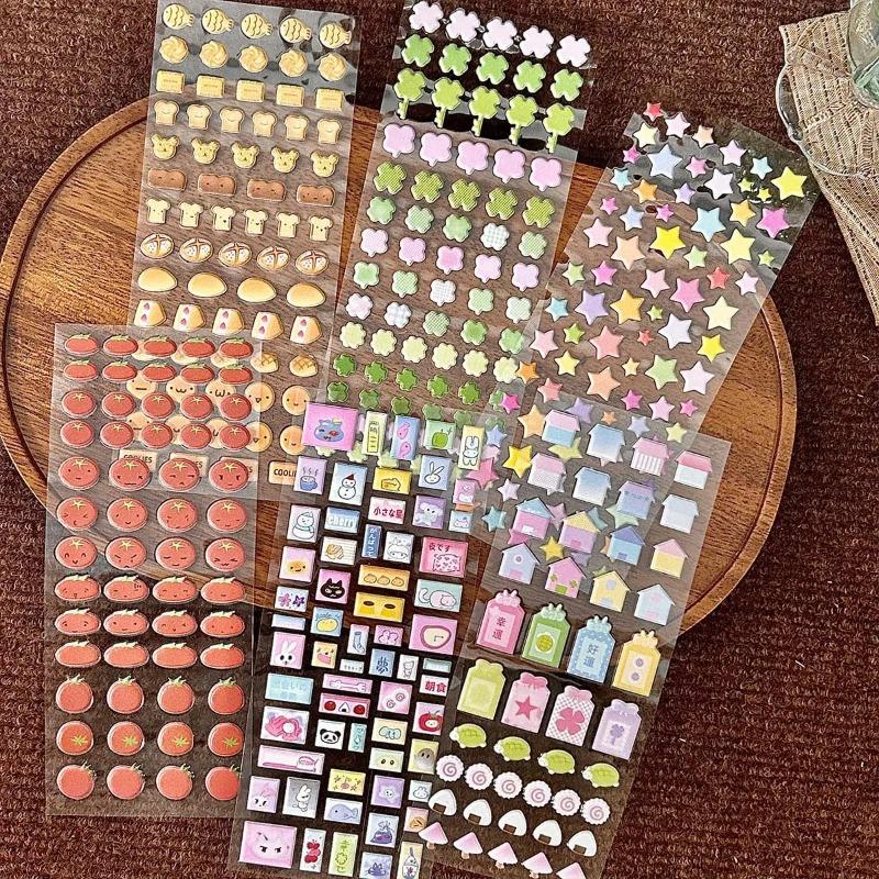 Korean Style 3D Foam Stickers Lucky Element Star Bubble Stickers Retro Journal Decorative Stickers