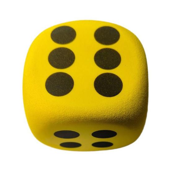 6Pcs 3.8/6/8CM Giant EVA Foam Dice Rounded Corner Six-Sided Large Dice Gaming Dice Toy Board Game Prop Game Casino Themed Party Decoration