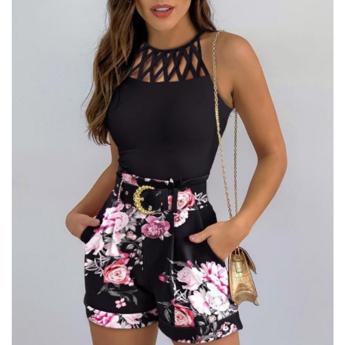 

Без рукавов, свисающая горловина новый повседневный модный костюм женская одежда XL