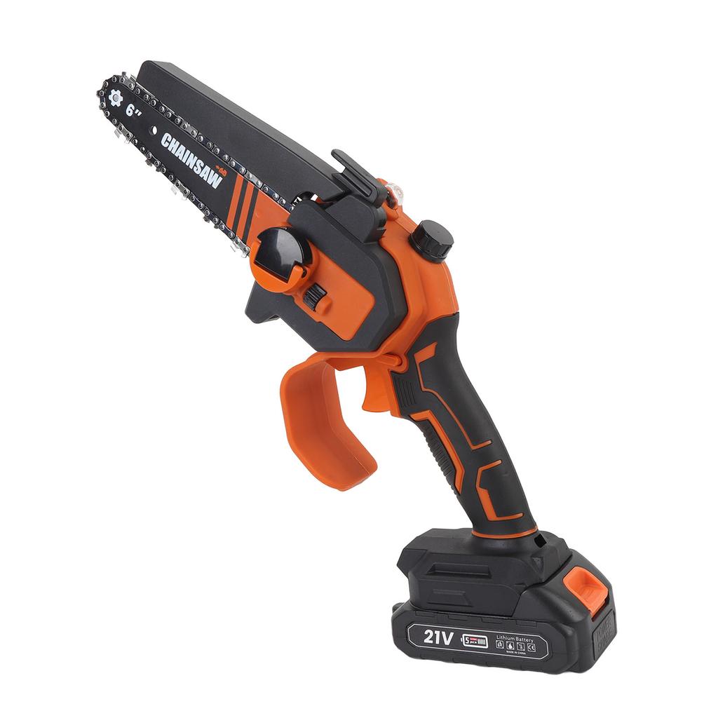 550W Mini Chainsaw with 6in 8in Saw Blade Handheld Powerful Chain Saw Dual Battery for Wood Cutting