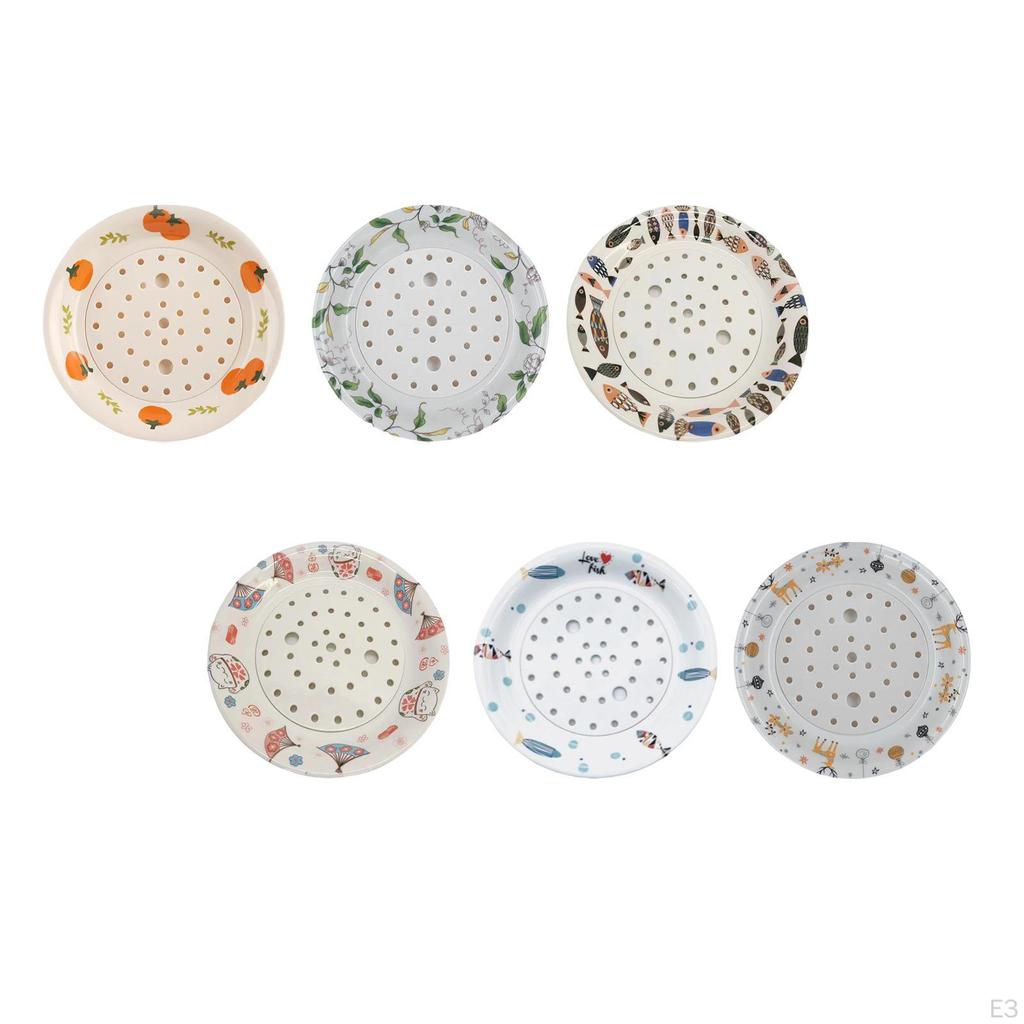 Dumpling Draining Plate, Tray, Multifunction Round Fruit Drain Dish Flatware, Serving Plate