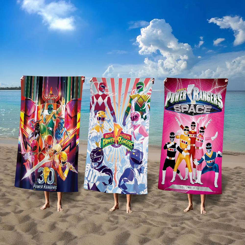 M-Mighty M-Morphin Power Rangers Big Microfiber Beach Towels Dry Towel Sand Beach Towels Pool Towel for Travel Swim Pool Yoga