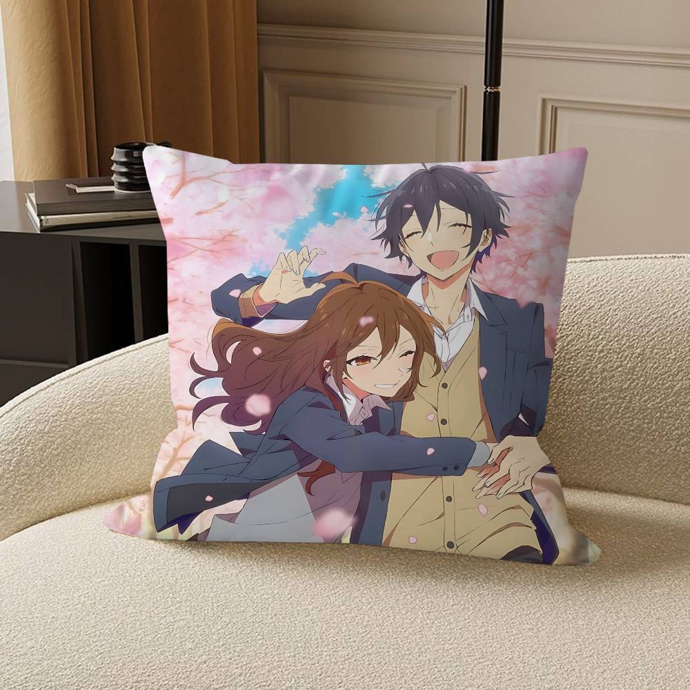 Anime H-Horimiya Cushion Cover Inches Farmhouse Decor Home Throw Pillow Covers for Couch Decorations