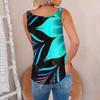 2023 Summer Sleeveless Zip Print Tank Top For Women Fashion Loose Casual V Neck Shirt Elegant Vest Clothing 25562
