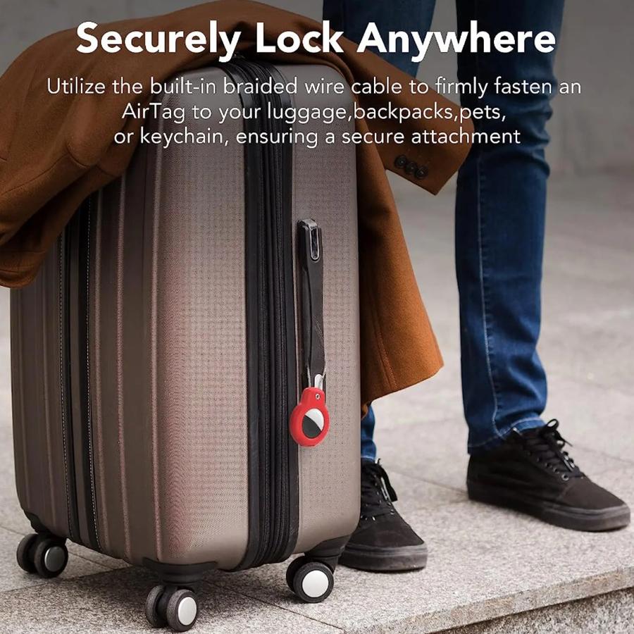 Schutzhülle für AirTag-Halter mit Drahtkabel, Air-Tag-Schloss-Hülle, Schlüsselanhänger, Gepäckanhänger für Schlüssel, GPS-Zubehör, AirTags-Hülle