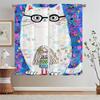 Big Cat and Girl Blackout Curtain for Living Room Decoration Tulle In Kitchen Curtains 2 Pieces Window Black Out Curtains Blinds