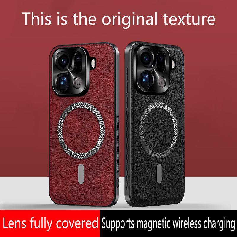 Magnetic Case for OPPO Find X9 Pro Find X9 Cover Leather Soft Shockproof for Mag-safe Metal Camera Protector Shell Phone Fundas