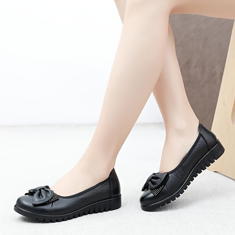 2025 Spring/Autumn Middle-Aged and Elderly Mother Shoes Genuine Leather Soft Sole Women's Leather Shoes Comfortable and Slip-Resistant