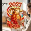 No Glue Glass Decoration Russian New Year Sheep Window Cling 2027, Removable PVC Static Stickers Sticker, Decorative Decal for Home and Office Holiday