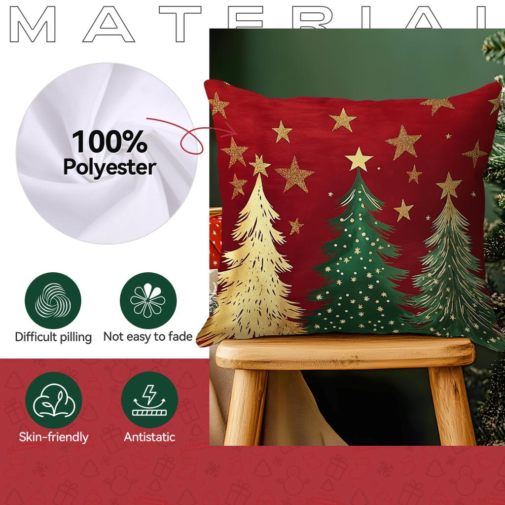 Christmas Tree Cushions Pillowcase Polyester Cushion Cover Throw Pillow Sofa Decoration Pillowcover Home Car Decor