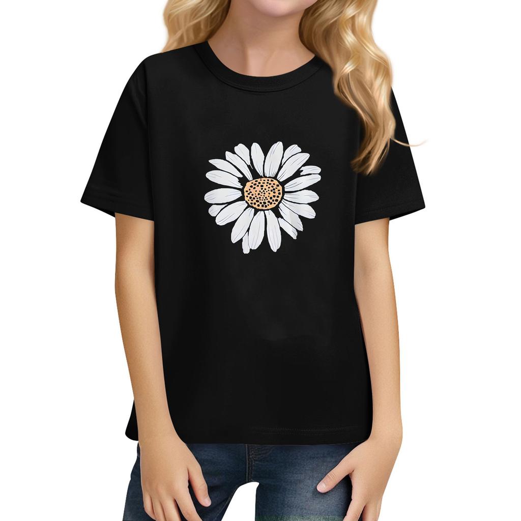 Children's Daily Casual Short-sleeved Color Tops T-shirt