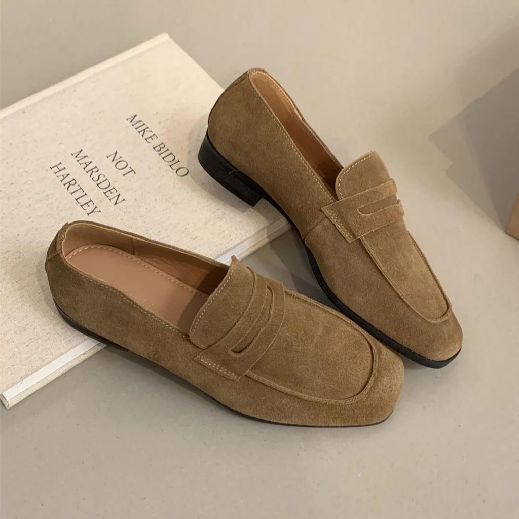 Slip on Loafers for Women Elegant French Flats Shoes Leather Daily Maternity Driving Shoes Autumn New Thomas Shoes Zapatos Mujer