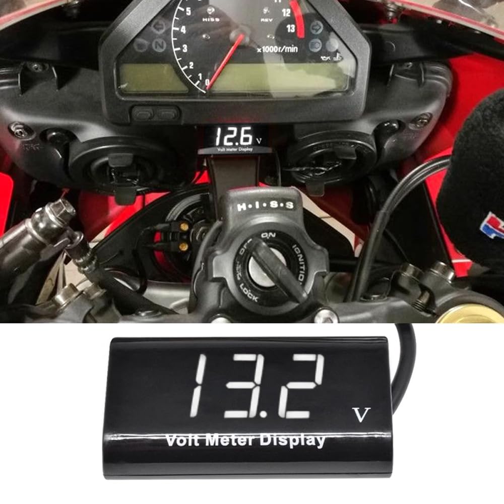 Motorcycle Voltmeter 12V Digital Voltmeter Meter Digital Compact LED Display
