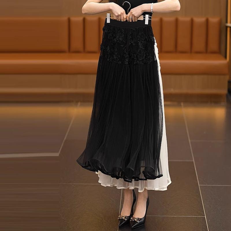 Elastic Waist 3D Irregular Midi Umbrella Skirt - Women's 2025 Collection