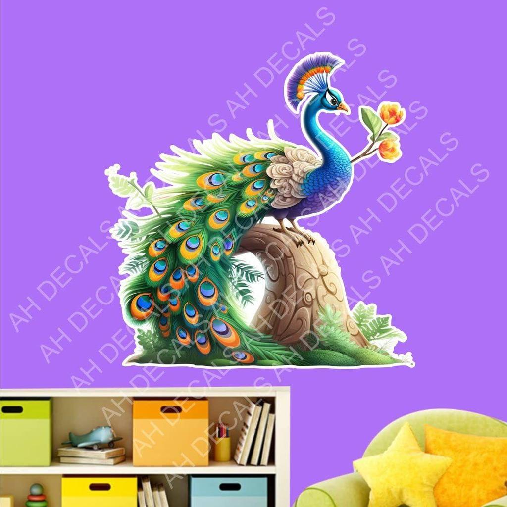 Peacock Wall Sticker for Kids Room Classroom playroom (60x60cm)