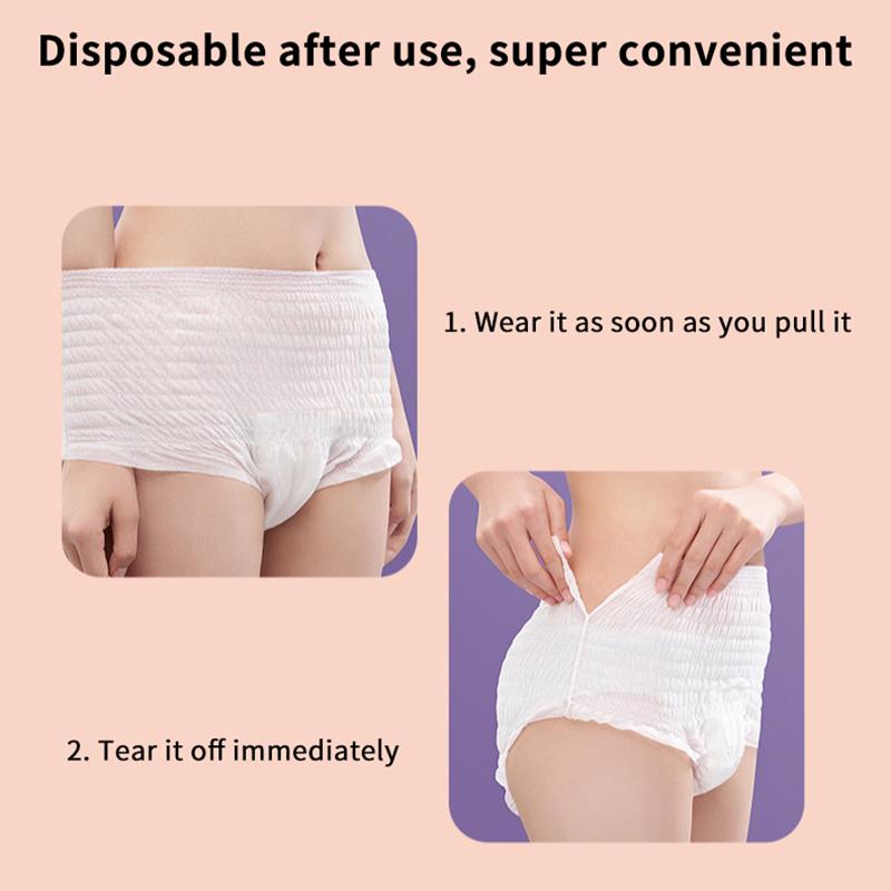 L/Xl 3Pcs/Bag Disposable Menstrual Pad Underpants For Adult Women Breathable Quick Absorption Period Panties Postpartum Use