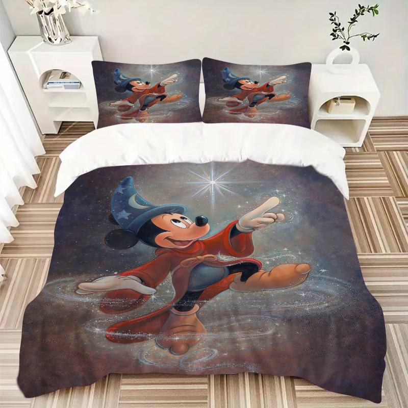 3pcs Fantasy Mickey Printed Bedding Set, Soft and Comfortable Quilt Cover for Bedroom, Guest Room (1 Duvet Cover + 2 Pillowcases, Pillow Core Not